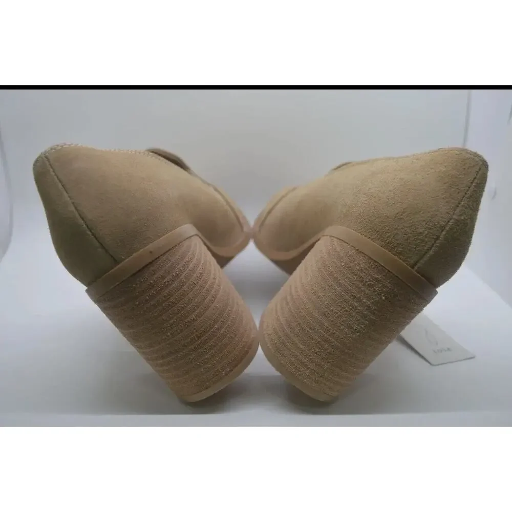 Joie Women’s Wevenly Suede Shoes Block Heel Tan Leather Size 7.5 NWOB